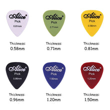 Load image into Gallery viewer, 50pcs Guitar Picks 1 Box Case Alice Acoustic Electric Bass Plectrum Mediator Musical Instrument Thickness Mix 0.58-1.5 Guitar Accessories