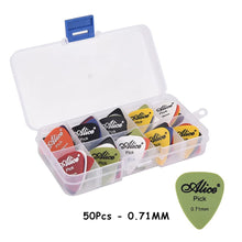 Load image into Gallery viewer, 50pcs Guitar Picks 1 Box Case Alice Acoustic Electric Bass Plectrum Mediator Musical Instrument Thickness Mix 0.58-1.5 Guitar Accessories