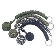 Load image into Gallery viewer, Outdoor Monkey Fist Steel Ball For Girl Bearing Safety Protect Security Self Defense Lanyard Stick Survival Keychain Broken Windows