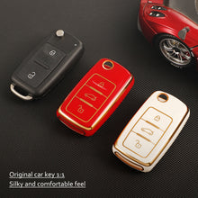 Load image into Gallery viewer, TPU Car Remote Key Cover Case Fob For VW Volkswagen Polo Golf Passat Tiguan Beetle Caddy T5 Up Eos Skoda Octavia Seat Leon Altea