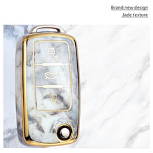 Load image into Gallery viewer, Jade Pattern Car Remote Key Cover Case Fob For VW Volkswagen Polo Golf Passat Tiguan Beetle Caddy T5 Up Eos Skoda Octavia Seat Leon Altea