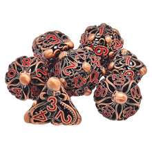 Load image into Gallery viewer, Hollow Metal Dice Octopus New Style D&D Dice 7 PCs DND Dice Polyhedral Dice Set For Role Playing Game MTG Pathfinder