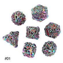 Load image into Gallery viewer, Hollow Metal Dice Octopus New Style D&D Dice 7 PCs DND Dice Polyhedral Dice Set For Role Playing Game MTG Pathfinder