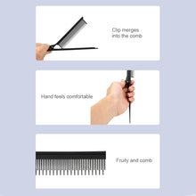 Load image into Gallery viewer, Point-tail Highlight Comb High-gloss Comb Point-tail Plastic Comb Hair Salon Color Brush Styling Comb Tool Weave with Hair Clip