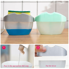 Load image into Gallery viewer, Portable Detergent Dispenser Set for Kitchen Dish Soap Box with Sponge Holder Hand Press Liquid Dispensing Tools