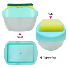 Load image into Gallery viewer, Portable Detergent Dispenser Set for Kitchen Dish Soap Box with Sponge Holder Hand Press Liquid Dispensing Tools