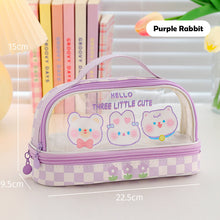 Load image into Gallery viewer, Large Capacity Pencil Bag For Girls Pencil Pouch Wash Makeup Bag With Zipper Cosmetic Bag Double Layer Design