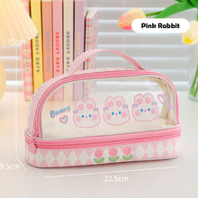 Load image into Gallery viewer, Large Capacity Pencil Bag For Girls Pencil Pouch Wash Makeup Bag With Zipper Cosmetic Bag Double Layer Design