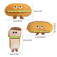 Load image into Gallery viewer, Kawaii Plush Hamburger Dog Pencil Case Student Stationery Pen Bag Cute Large Capacity Storage Bag School Supplies
