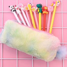 Load image into Gallery viewer, Gradient Lovely Girl Plush With Ball Pencil Case For Girls Stationery Storage Bag School Supplies