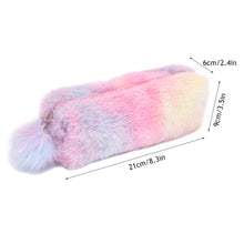Load image into Gallery viewer, Gradient Lovely Girl Plush With Ball Pencil Case For Girls Stationery Storage Bag School Supplies