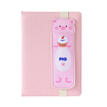 Load image into Gallery viewer, PU Leather Elastic Buckle Pencil Case for Book Notebook Fashion Pen Bag School Pen Case for Office Meeting Easy Carry Stationery