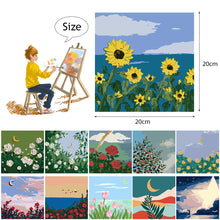 Load image into Gallery viewer, 20*20cm INS Flower DIY Painting Framed Canvas Painting Paint By Numbers Digital Painting Drawing Practice Birthday Gift Home Bedroom Wall Decoration