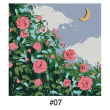 Load image into Gallery viewer, 20*20cm INS Flower DIY Painting Framed Canvas Painting Paint By Numbers Digital Painting Drawing Practice Birthday Gift Home Bedroom Wall Decoration