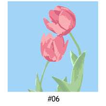 Load image into Gallery viewer, 20*20cm INS Tulip Flower DIY Painting Framed Canvas Painting Paint By Numbers Digital Painting Drawing Practice Birthday Gift Home Bedroom Wall Decoration