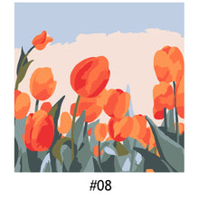 Load image into Gallery viewer, 20*20cm INS Tulip Flower DIY Painting Framed Canvas Painting Paint By Numbers Digital Painting Drawing Practice Birthday Gift Home Bedroom Wall Decoration