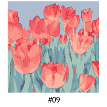 Load image into Gallery viewer, 20*20cm INS Tulip Flower DIY Painting Framed Canvas Painting Paint By Numbers Digital Painting Drawing Practice Birthday Gift Home Bedroom Wall Decoration