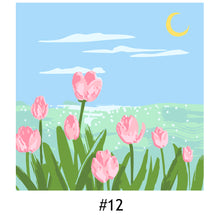 Load image into Gallery viewer, 20*20cm INS Tulip Flower DIY Painting Framed Canvas Painting Paint By Numbers Digital Painting Drawing Practice Birthday Gift Home Bedroom Wall Decoration