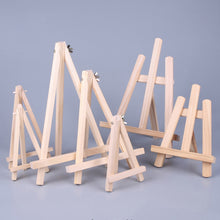 Load image into Gallery viewer, Natural Wood Mini Easel Frame Tripod Display Phone Holder Meeting Wedding Table Number Name Card Stand Display Holder Children Painting Craft