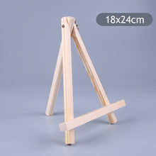 Load image into Gallery viewer, Natural Wood Mini Easel Frame Tripod Display Phone Holder Meeting Wedding Table Number Name Card Stand Display Holder Children Painting Craft