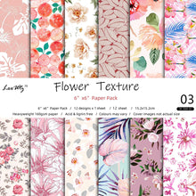 Load image into Gallery viewer, 12Sheets Flower Sea Printed Scrapbooking Background Paper Pads Vintage Junk Journal Paper Packs Art Handmade Crafts
