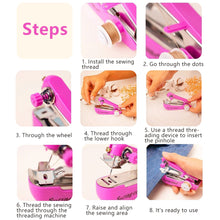 Load image into Gallery viewer, Mini Sewing Machines Needlework Cordless Hand-Held Clothes Portable Sewing Machines Handwork Tools Accessories
