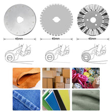 Load image into Gallery viewer, 45mm Patchwork Roller Wheel Knife Cloth Cutting Knife Leather Paper Fabric Craft Fabrics Rotary Cutter DIY Sewing Accessories