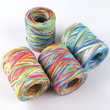 Load image into Gallery viewer, 80m Hand-knitted Lafite Raffia Straw Environmentally Friendly Paper Yarn Baking Packaging Belt Rope Crocheting Summer Hat Bags