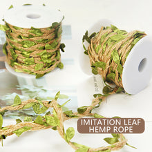Load image into Gallery viewer, DIY Simulation Twine Rattan Leaves Packaging Ribbon Jute Rope Linen Gifts Handmade Christmas Wedding Crafts Home Textile Decoration Packaging