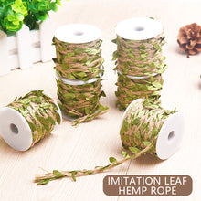 Load image into Gallery viewer, DIY Simulation Twine Rattan Leaves Packaging Ribbon Jute Rope Linen Gifts Handmade Christmas Wedding Crafts Home Textile Decoration Packaging