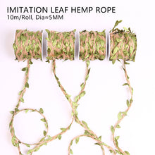 Load image into Gallery viewer, DIY Simulation Twine Rattan Leaves Packaging Ribbon Jute Rope Linen Gifts Handmade Christmas Wedding Crafts Home Textile Decoration Packaging