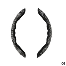 Load image into Gallery viewer, 2Pcs Car Steering Wheel Cover For 38cm Diamond Anti-skid Steering Wheel Plush Card Cover