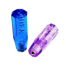 Load image into Gallery viewer, 15cm Car Gear Knob Stick Transmission Shifter Manual Bubble Transparent Crystal Universal with M10 M8 2 Adapters