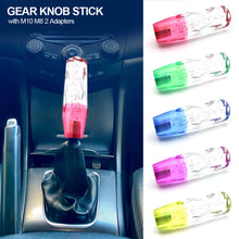 Load image into Gallery viewer, 10cm Car Gear Knob Stick Transmission Shifter Manual Bubble Transparent Crystal with M10 M8 2 Adapters