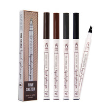 Load image into Gallery viewer, 4 Colors Liquid Eyebrow Pencil Waterproof Long Lasting 4 Fork Tip Eyebrow Pencil Natural Ultra-fine Liquid Eyebrow Pencil