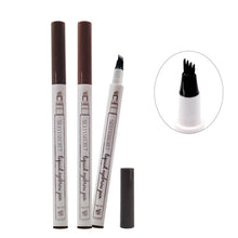 Load image into Gallery viewer, 4 Colors Liquid Eyebrow Pencil Waterproof Long Lasting 4 Fork Tip Eyebrow Pencil Natural Ultra-fine Liquid Eyebrow Pencil