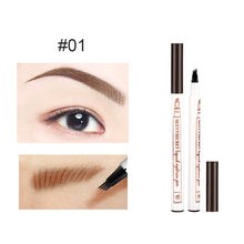 Load image into Gallery viewer, 4 Colors Liquid Eyebrow Pencil Waterproof Long Lasting 4 Fork Tip Eyebrow Pencil Natural Ultra-fine Liquid Eyebrow Pencil