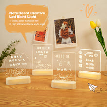 Load image into Gallery viewer, Note Board Creative Led Night Light USB Message Board Holiday Light With Pen Gift For Children Girlfriend Decoration Night Lamp