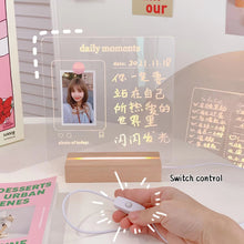 Load image into Gallery viewer, Wooden Base Note Board Creative Led Night Light USB Message Board Holiday Light With Pen Gift For Children Girlfriend Decoration Night Lamp