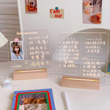 Load image into Gallery viewer, Wooden Base Note Board Creative Led Night Light USB Message Board Holiday Light With Pen Gift For Children Girlfriend Decoration Night Lamp
