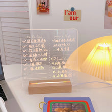Load image into Gallery viewer, Wooden Base Note Board Creative Led Night Light USB Message Board Holiday Light With Pen Gift For Children Girlfriend Decoration Night Lamp