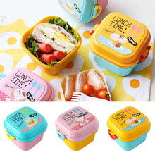 Load image into Gallery viewer, Double Layer Cartoon Lunch Box for Kids Children Plastic Bento Box Food Container for School Outdoor Camping Boxs