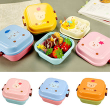 Load image into Gallery viewer, Double Layer Cartoon Lunch Box for Kids Children Plastic Bento Box Food Container for School Outdoor Camping Boxs