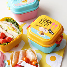 Load image into Gallery viewer, Double Layer Cartoon Lunch Box for Kids Children Plastic Bento Box Food Container for School Outdoor Camping Boxs