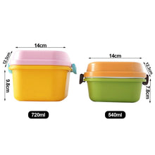 Load image into Gallery viewer, Double Layer Cartoon Lunch Box for Kids Children Plastic Bento Box Food Container for School Outdoor Camping Boxs
