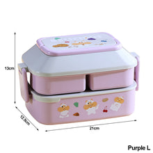 Load image into Gallery viewer, Kawaii Portable Lunch Box For Girls School Kids Plastic Picnic Bento Box Microwave Food Box With Compartments Storage Containers