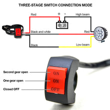 Load image into Gallery viewer, Motorcycle Handlebar LED Headlight Switch Far Near Three Line Switch Button Driving Light Switch Motorbike