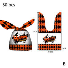 Load image into Gallery viewer, 50pcs Halloween Candy Bag Pumpkin Ghost Snack Biscuit Gift Bag Trick or Treat Kids Favors Halloween Party Decoration Supplies