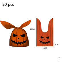 Load image into Gallery viewer, 50pcs Halloween Candy Bag Pumpkin Ghost Snack Biscuit Gift Bag Trick or Treat Kids Favors Halloween Party Decoration Supplies