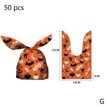 Load image into Gallery viewer, 50pcs Halloween Candy Bag Pumpkin Ghost Snack Biscuit Gift Bag Trick or Treat Kids Favors Halloween Party Decoration Supplies